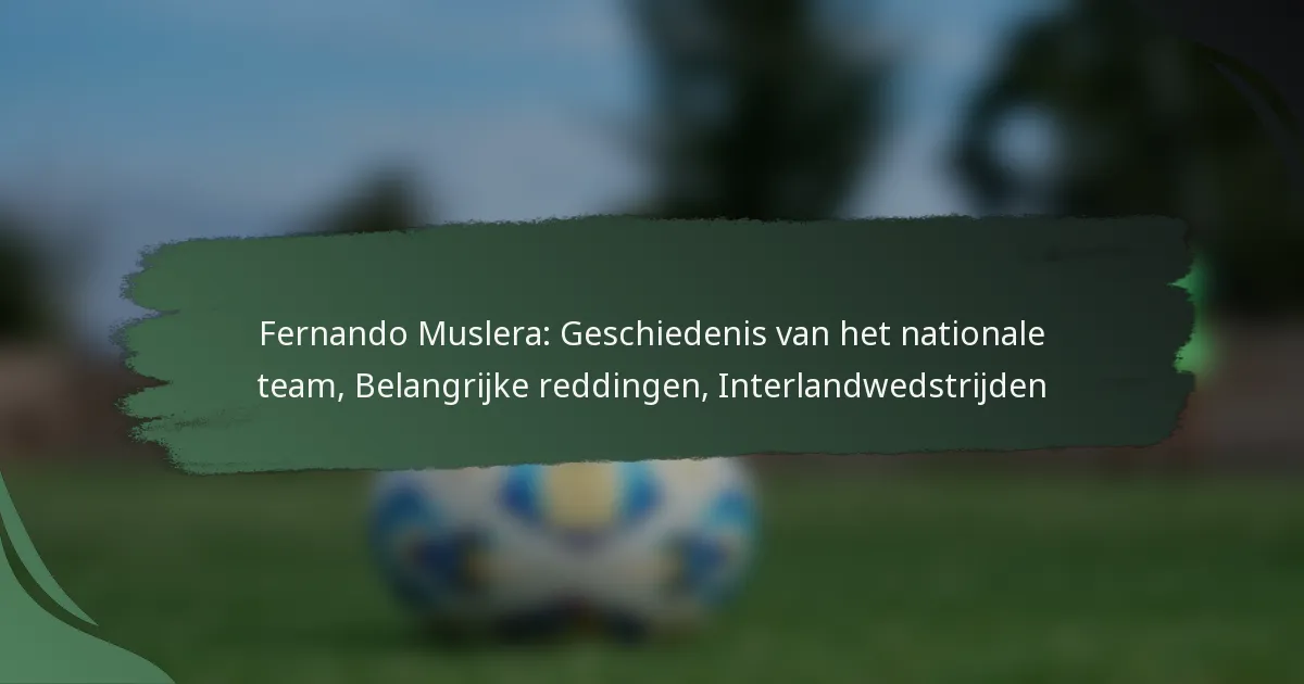 Fernando Muslera: Geschiedenis van het nationale team, Belangrijke reddingen, Interlandwedstrijden