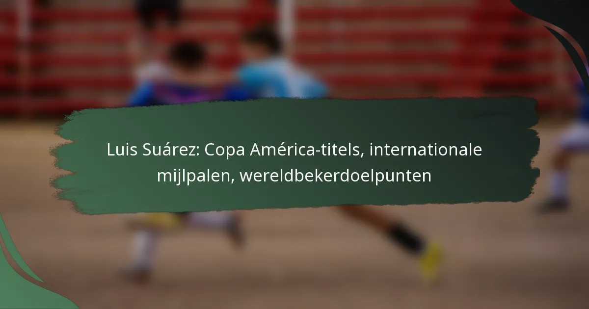 Luis Suárez: Copa América-titels, internationale mijlpalen, wereldbekerdoelpunten