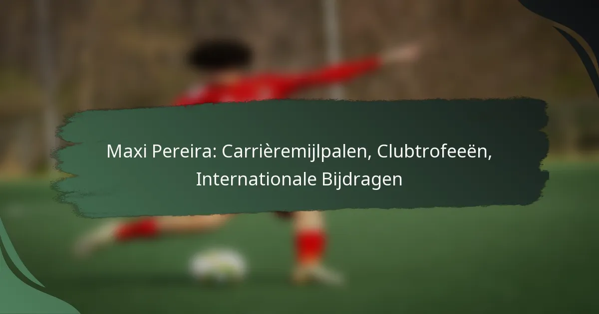 Maxi Pereira: Carrièremijlpalen, Clubtrofeeën, Internationale Bijdragen