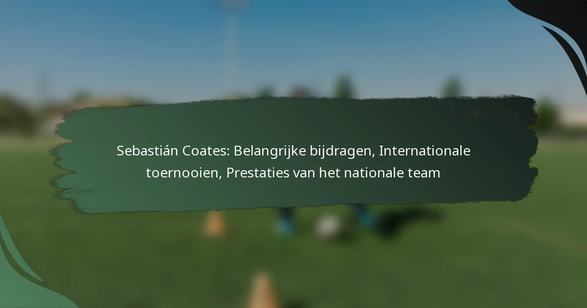 Sebastián Coates: Belangrijke bijdragen, Internationale toernooien, Prestaties van het nationale team