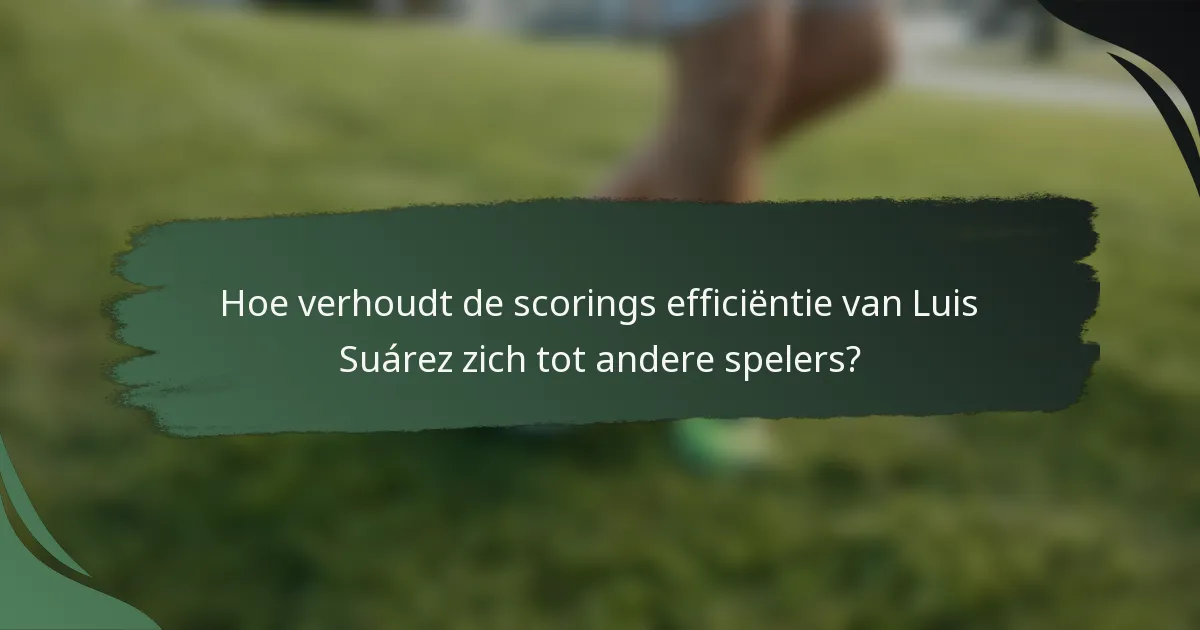 Hoe verhoudt de scorings efficiëntie van Luis Suárez zich tot andere spelers?