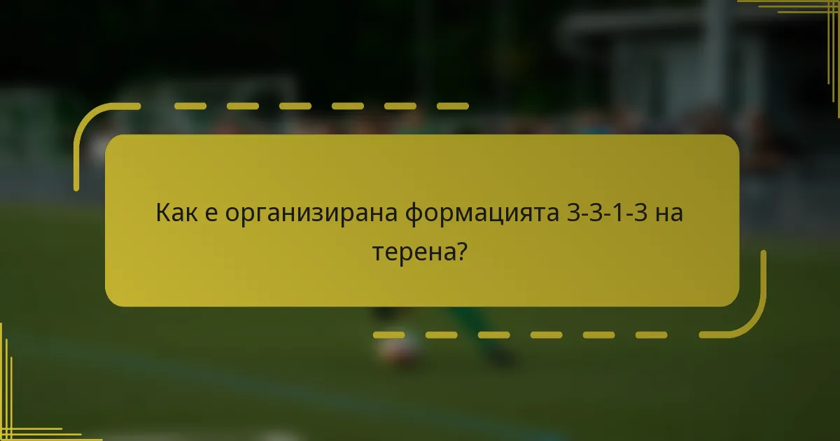 Как е организирана формацията 3-3-1-3 на терена?
