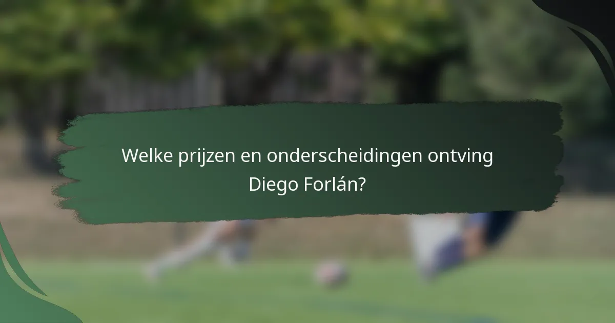 Welke prijzen en onderscheidingen ontving Diego Forlán?